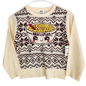 Maruchan Ramen Noodles Pullover Christmas Holiday Sweater Kids Size XS 4-5 NWT